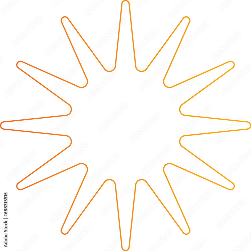 orange star shape brutalist abstract geometric style orange star shape brutalist abstract geometric style