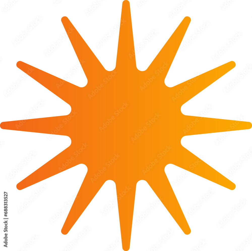 orange star shape brutalist abstract geometric style orange star shape brutalist abstract geometric style