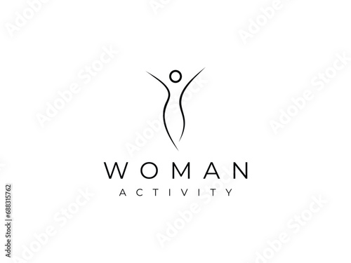 woman beauty wellness abstract line logo design