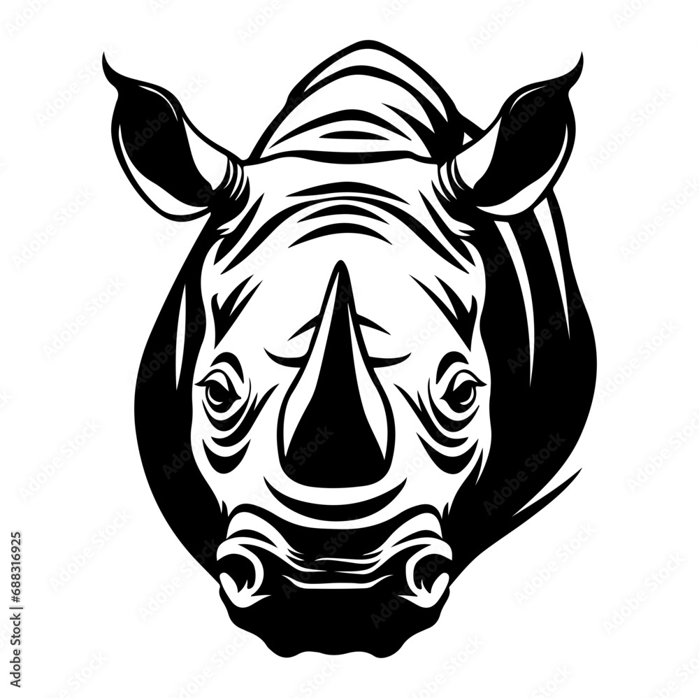 rhino head logo icon vector, Rhinoceros logos or icons Illustration, Generative AI. rhino head logo icon vector, Rhinoceros logos or icons Illustration, Generative AI.