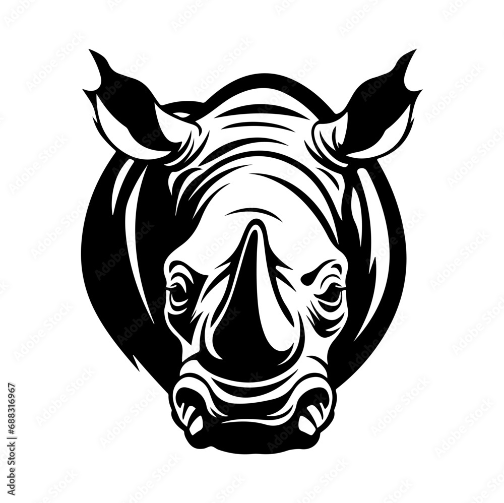 rhino head logo icon vector, Rhinoceros logos or icons Illustration, Generative AI. rhino head logo icon vector, Rhinoceros logos or icons Illustration, Generative AI.