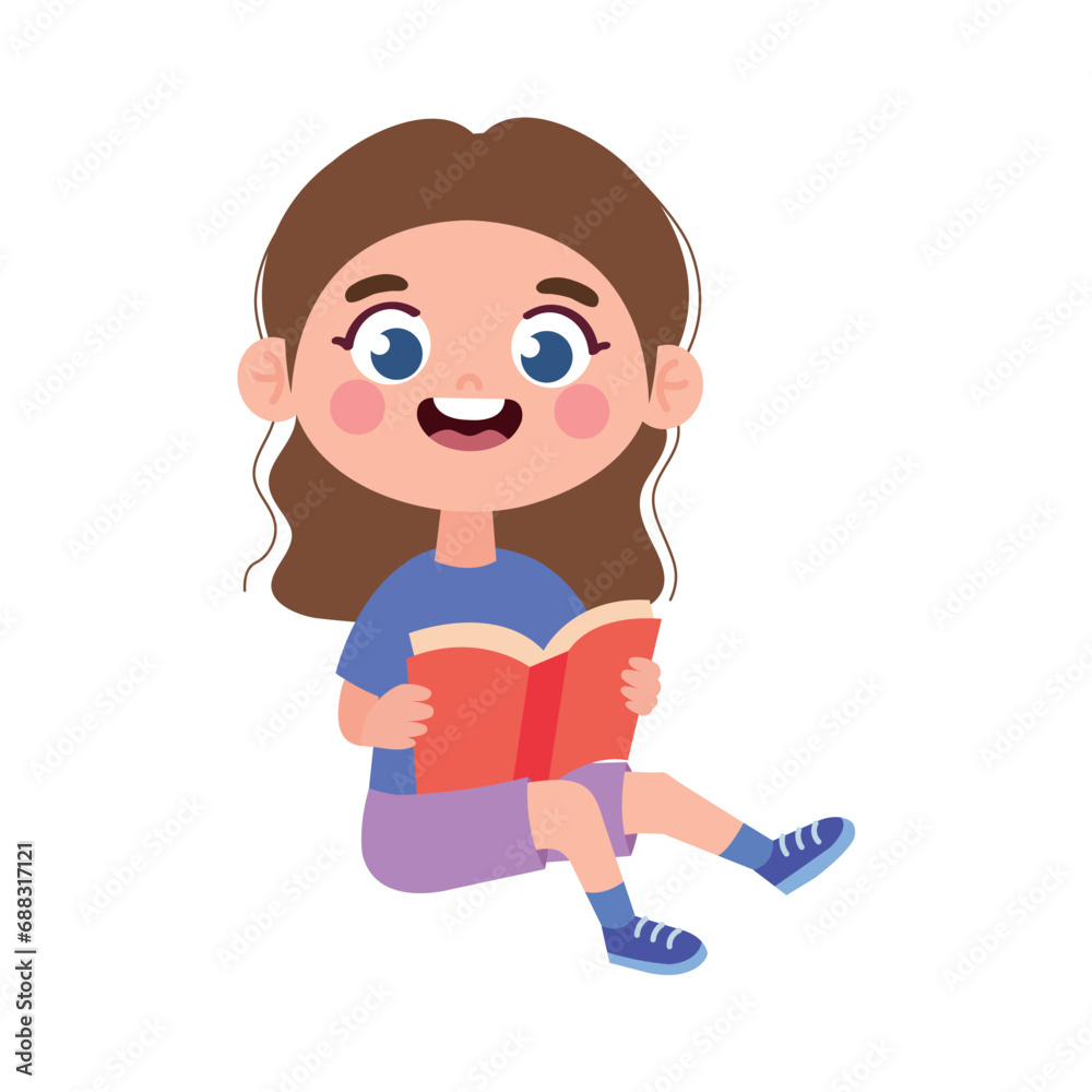 girl with book reading