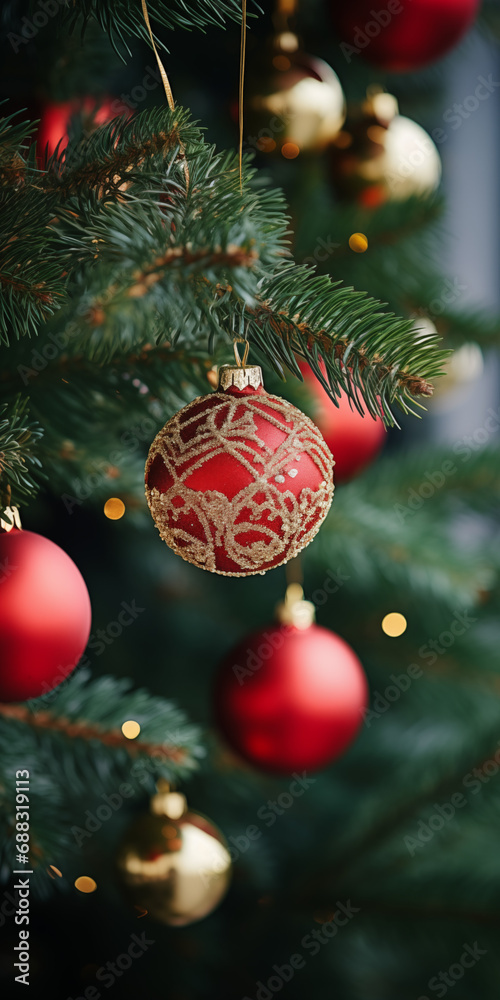 Close up Christmas tree background