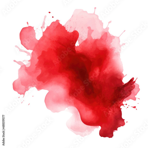 watercolor transparent red element overlay stain splash PNG white background photo