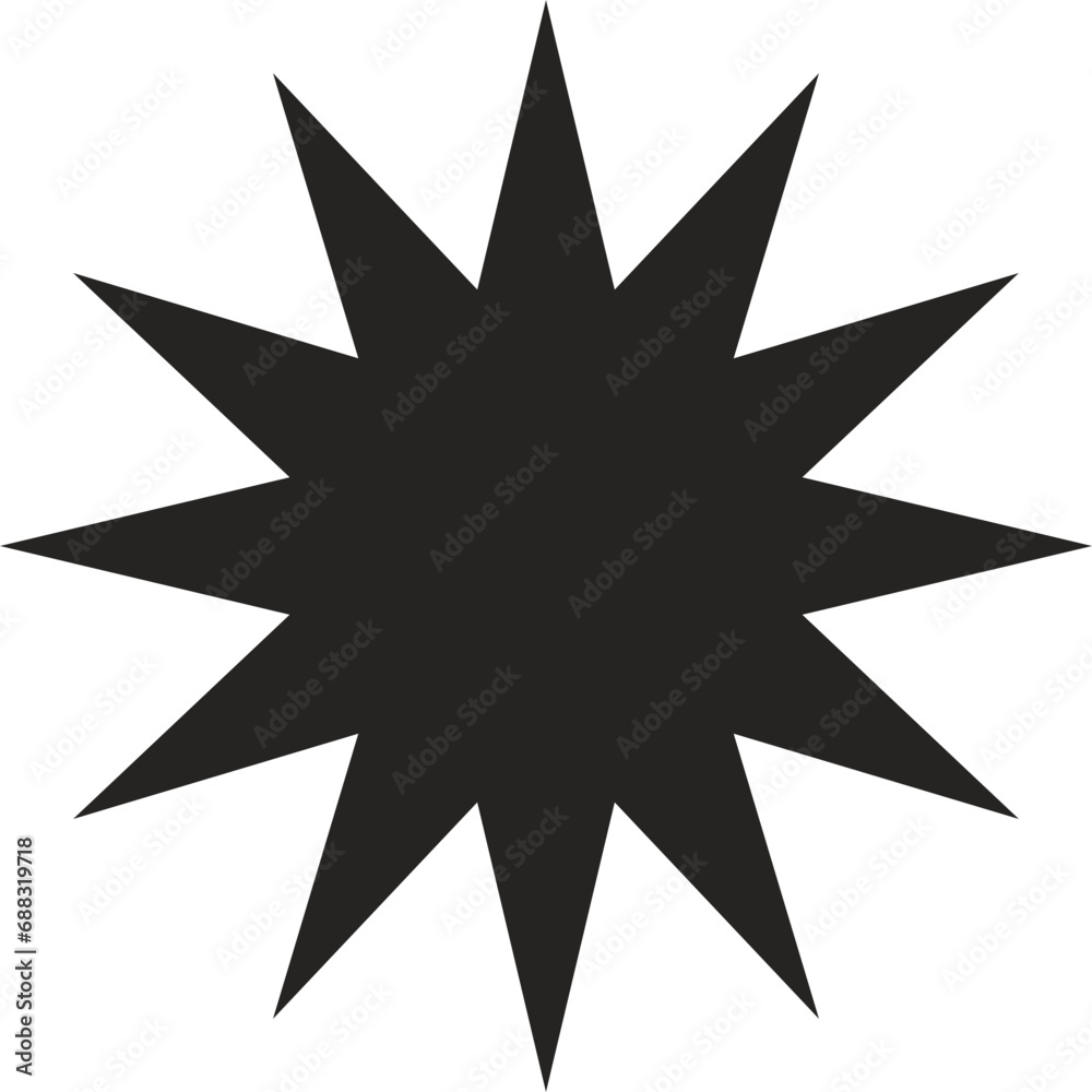black star shape brutalist abstract geometric style black star shape brutalist abstract geometric style
