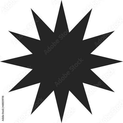 black star shape brutalist abstract geometric style