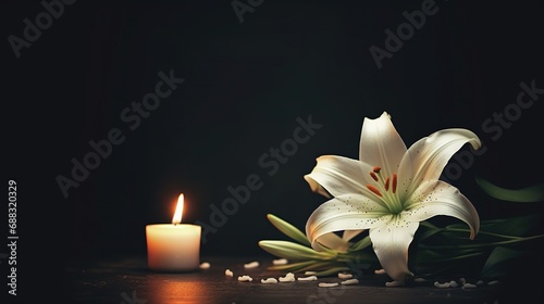 candle and flower background 