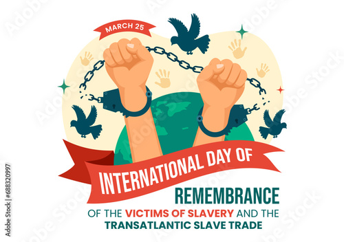 International Day of Remembrance of the Victims of Slavery and the Transatlantic Slave Vector Design Illustration to Against Trafficking in Persons