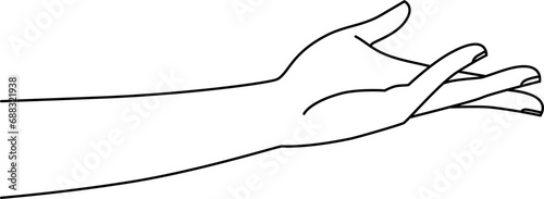 Woman's hand sketch vector illustration. Elegant hand design elements