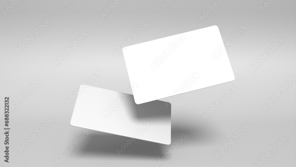 3D rendered Business card mock up with front and back. Empty mockup for Presentation on isolated Light Grey background 3D rendered Business card mock up with front and back. Empty mockup for Presentation on isolated Light Grey background