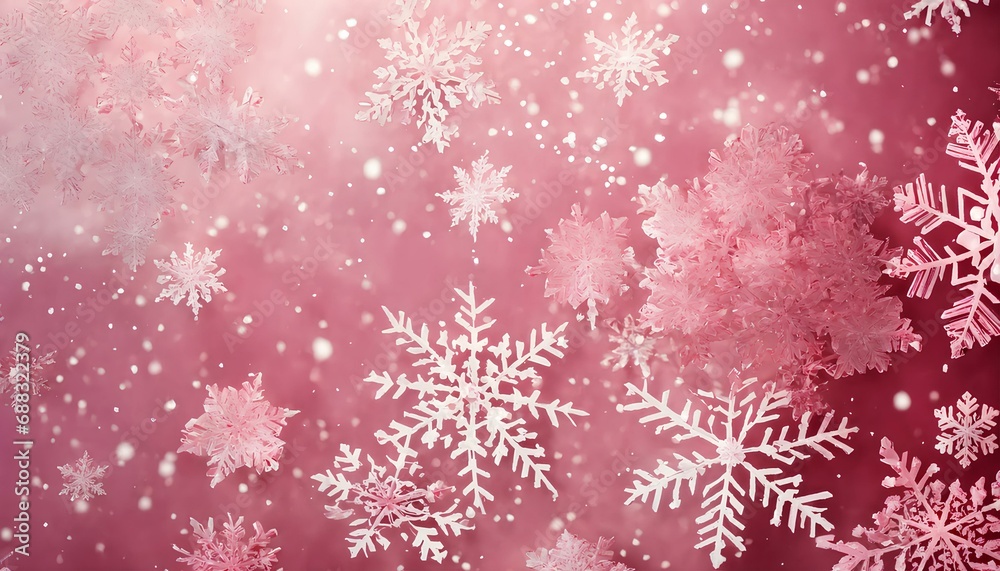 冬、雪の結晶、ピンク背景|Winter, snowflakes, pink background. Generative AI 冬、雪の結晶、ピンク背景|Winter, snowflakes, pink background. Generative AI