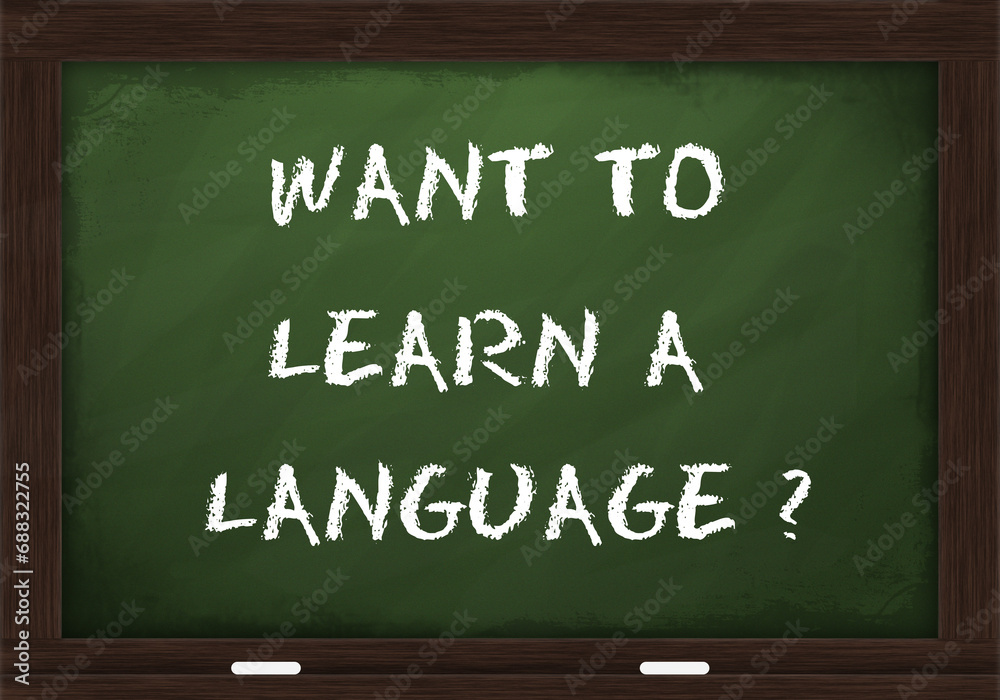 Fototapeta premium Want to learn a language sign