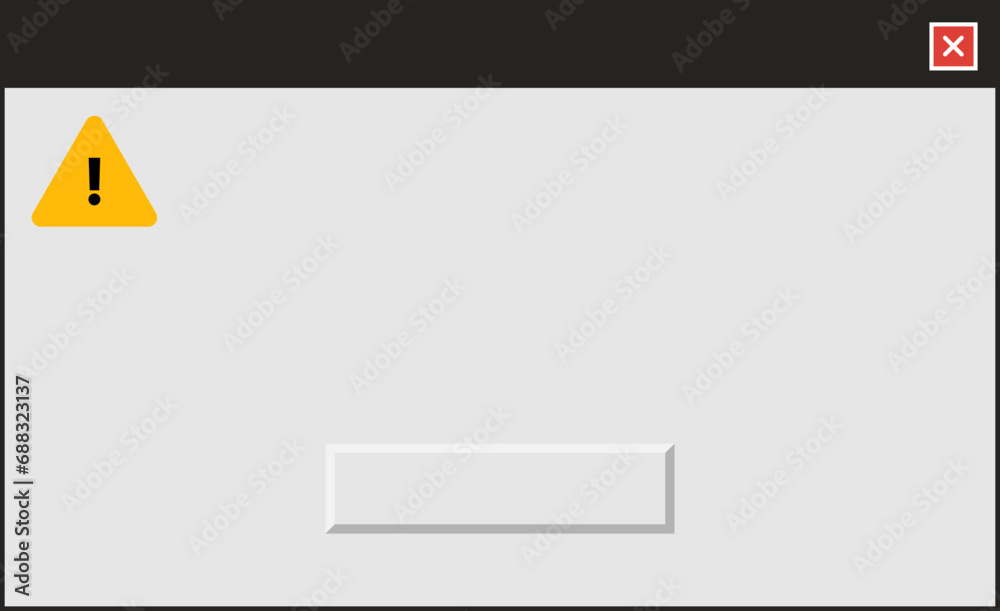 user interface warning message, pc dialog box