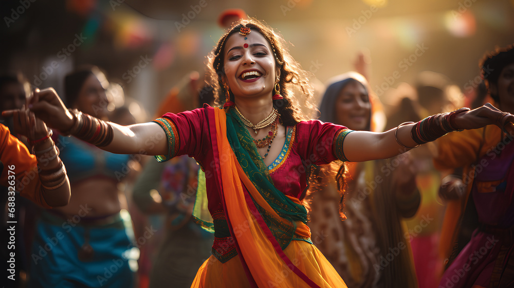 makar sankranti, diwali, lohri beautiful and happy dancing indian woman in punjabi or saree traditional dress makar sankranti, diwali, lohri beautiful and happy dancing indian woman in punjabi or saree traditional dress