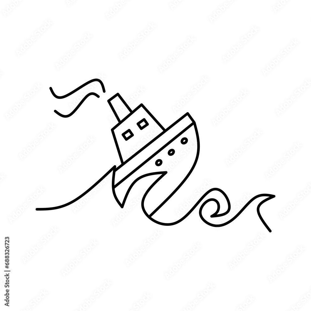 Fototapeta premium Ship Doodle Element