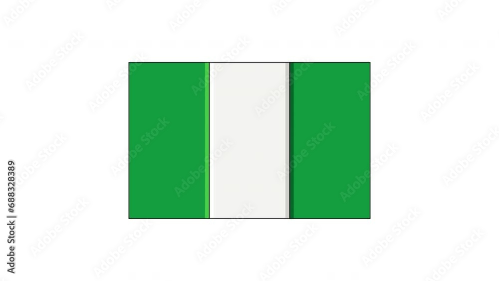Animation forms the Nigerian flag icon Animation forms the Nigerian flag icon