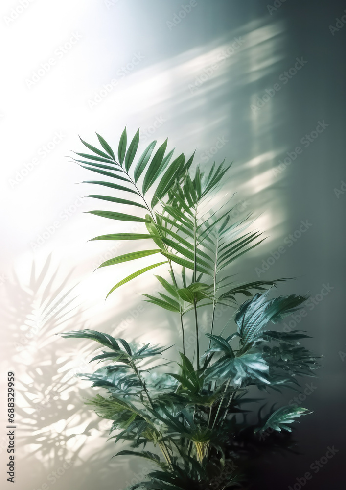 Interior plants — Monstera leaves and tropical foliage, with a botanical theme, sunlight flowing through leaves, isolated on a white background — HD image, perfect for graphic design projects and work Interior plants — Monstera leaves and tropical foliage, with a botanical theme, sunlight flowing through leaves, isolated on a white background — HD image, perfect for graphic design projects and work