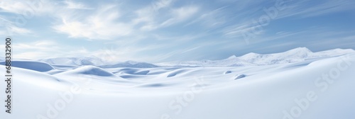 A Serene Blanket of Pristine White: The Minimalist Snow Layer Stretching to Infinity, Embodying Peace and Simplicity in a Panoramic View