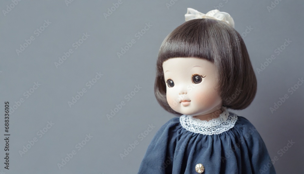 ショートボブヘアのかわいい女の子の人形 ショートボブヘアのかわいい女の子の人形