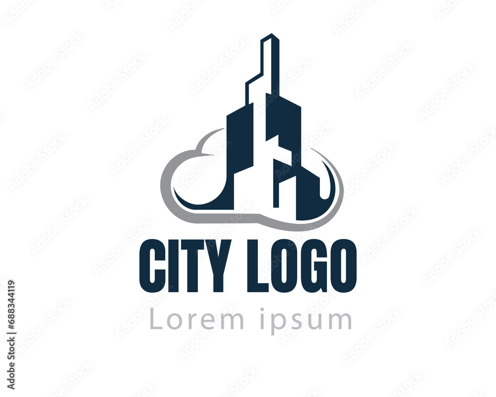 building city sky crapper cloud computing connect logo icon symbol design template illustration inspiration building city sky crapper cloud computing connect logo icon symbol design template illustration inspiration