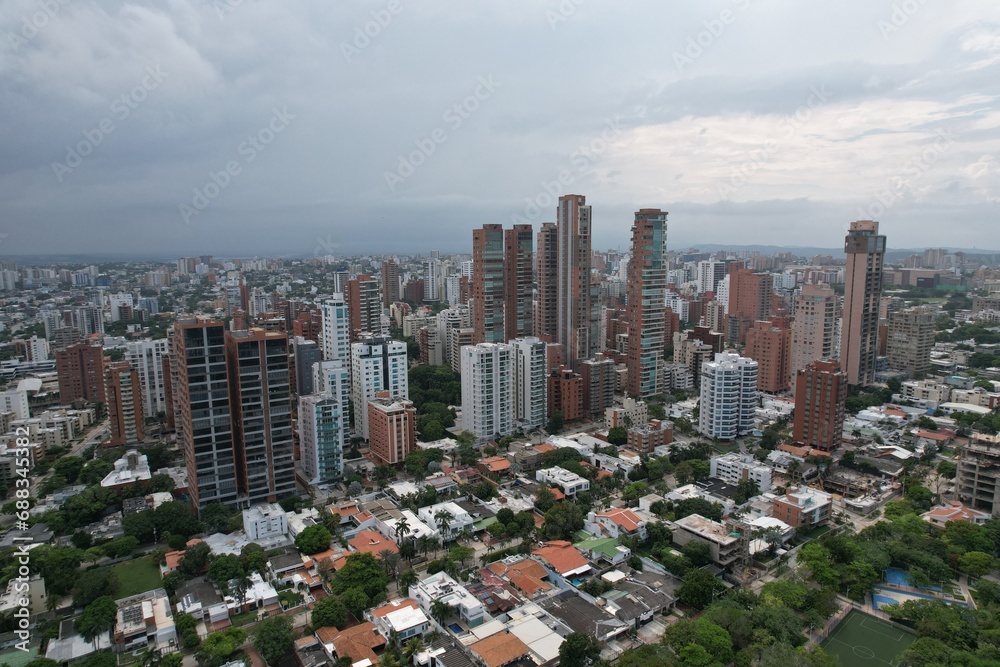 Fototapeta premium Aerial views from over Barranquilla, Colombia