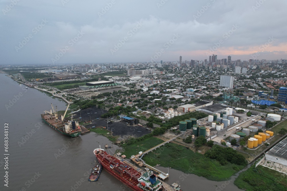 Aerial view from over Barranquilla, Colombia Aerial view from over Barranquilla, Colombia
