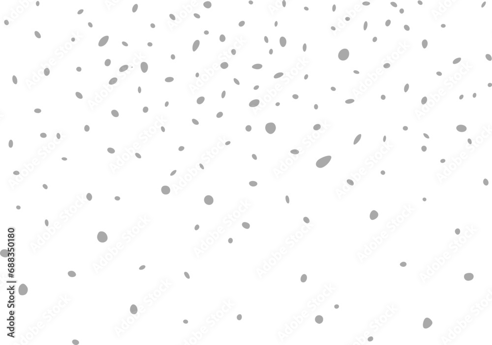 Snow on transparent background vector illustration. Falling snow texture design element.