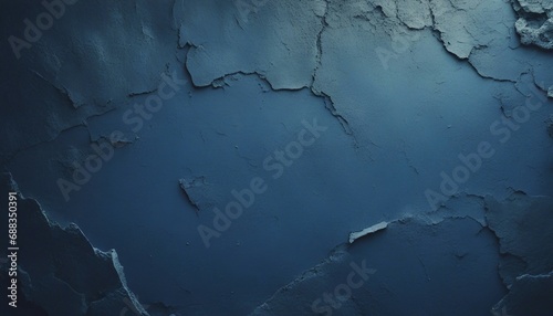 Blue grunge wall with cracks and scratches. Abstract background for design.