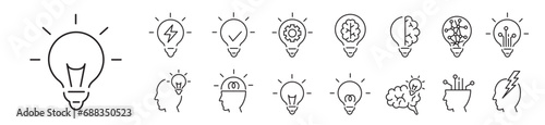 inspiration idea icons collection set editable stroke vector
