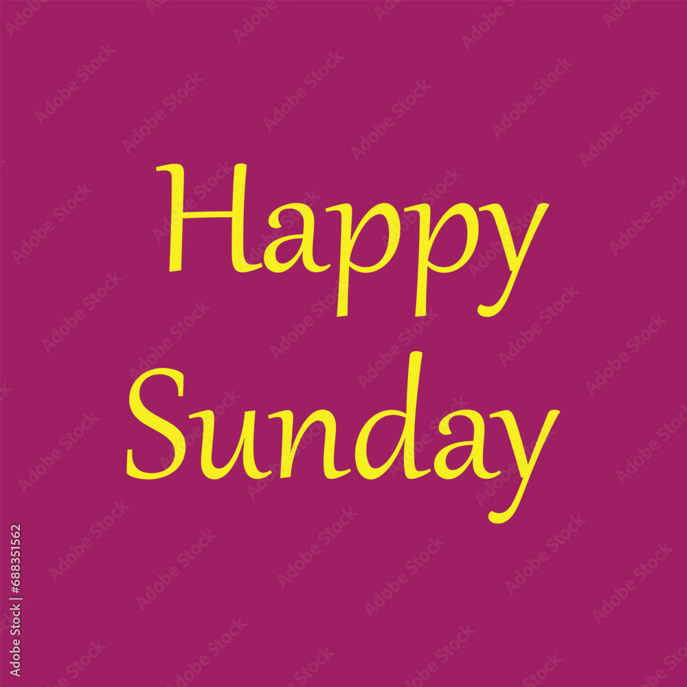 happy Sunday Typography Flat Style Design template happy Sunday Typography Flat Style Design template