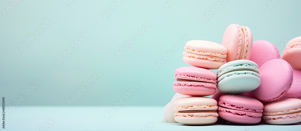 Fototapeta premium Pastel-colored macarons
