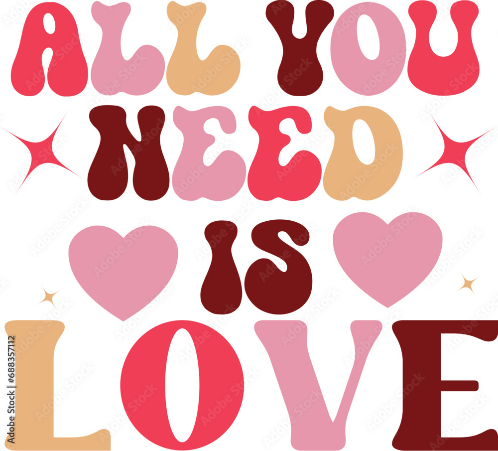 Retro Valentine's Day SVG design cut files