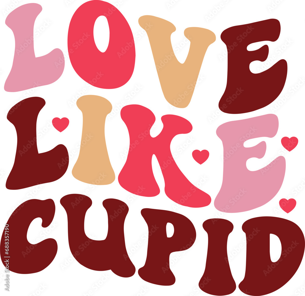 Retro Valentine's Day SVG design cut files