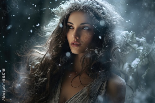  Winter Veil: Capture the fairy dancing behind a veil of falling snow, creating a dreamy and enchanting atmosphere.