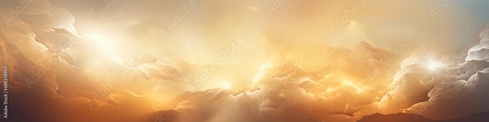 abstract smooth golden glowing festive background long narrow panoramic view copy space - obrazy, fototapety, plakaty 