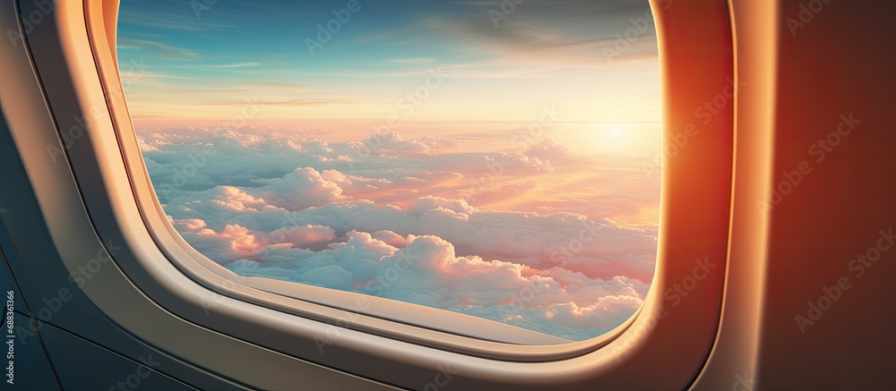 The airplane window view represents the thrill of exploring new places and the awe of the world's beauty, inspiring adventure.