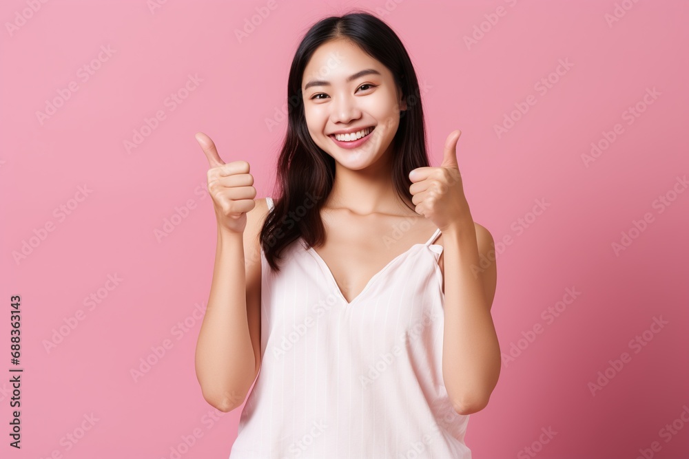 woman showing thumbs up woman showing thumbs up