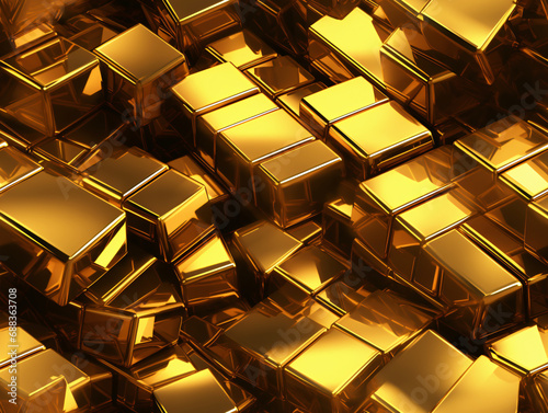 A lot of gold bars piled up illustrations