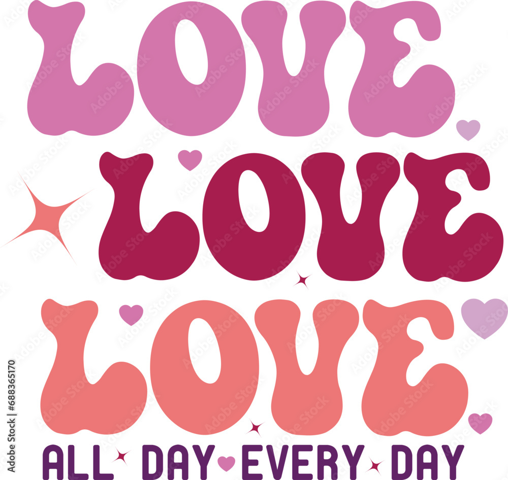 Retro Valentine's Day SVG design cut files
