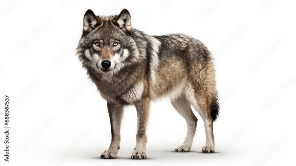 3D digital rendering of a wild wolf isolated
