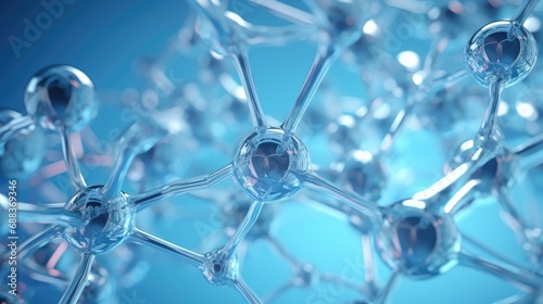 Abstract molecular structure with glass material.