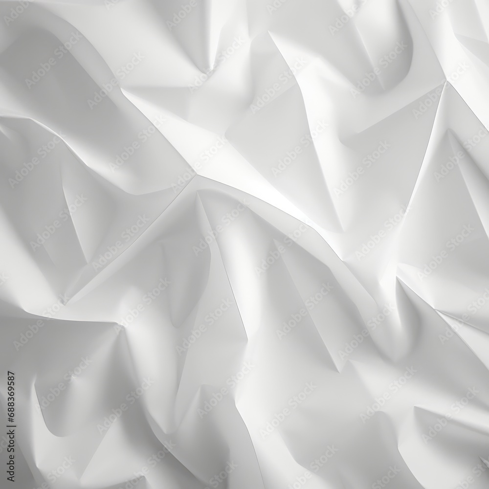 Crumpled Paper Textures. White and Gray Background