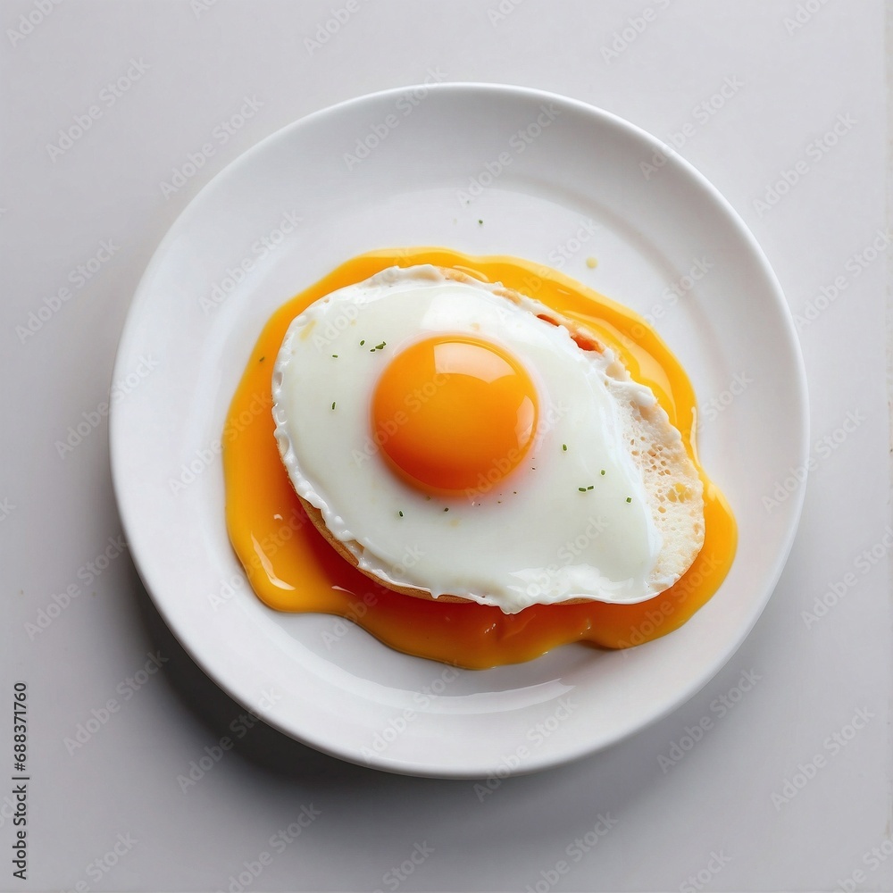 hyper realistic fried egg in serve hyper realistic fried egg in serve