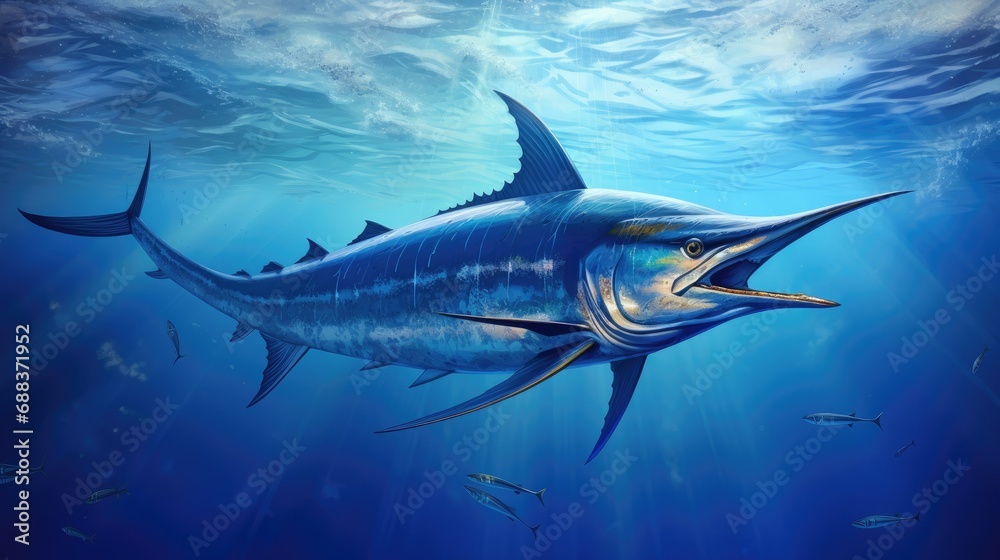 Blue Marlin is a large game fish that is popular