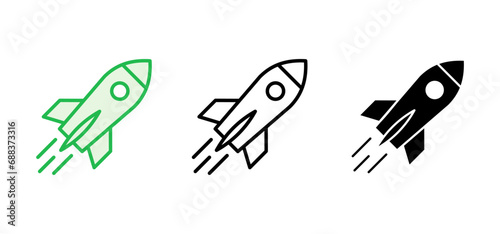Rocket icon set. Startup icon vector.