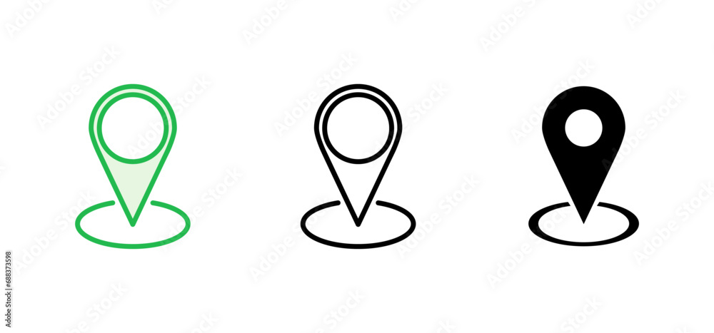 Pin icon set. Location icon vector. destination icon. map pin Pin icon set. Location icon vector. destination icon. map pin