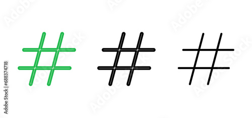 Hashtag icon set. hashtag symbol