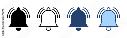 Bell icon vector. Notification sign and symbol for web site design