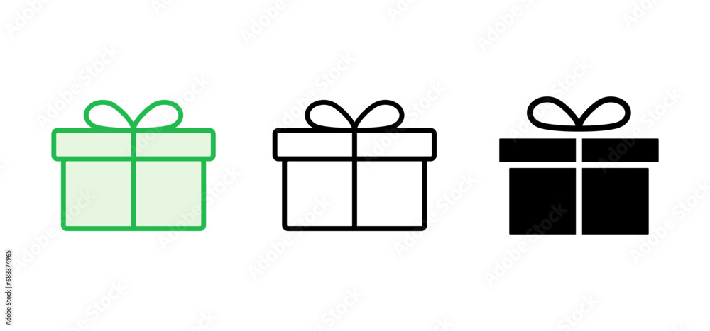 Gift icon set. gift vector icon. birthday gift Gift icon set. gift vector icon. birthday gift