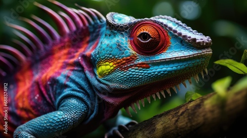 Close-up of a Colorful Chameleon a Fascinating Dragon © lara